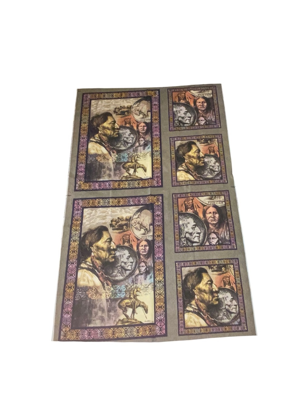 Five Cent Peace Fabric Panel Springs Creative Buffalo Nickel Native American